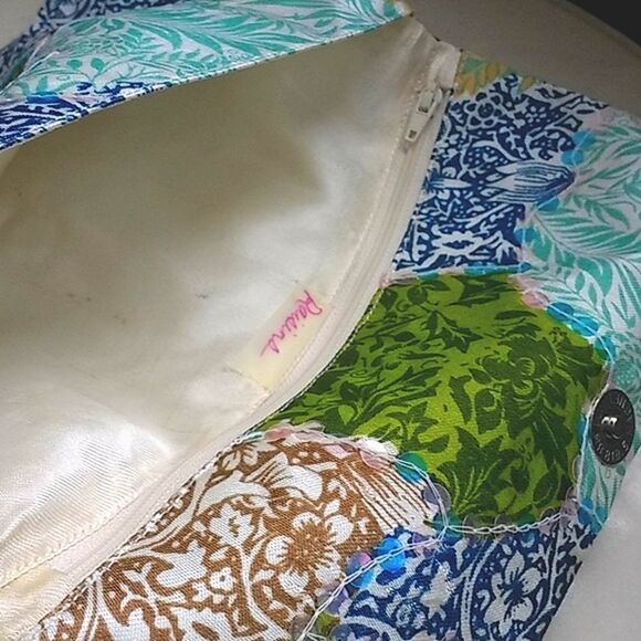 Multi-Patterned Fabric Sequined Wristlet Purse - Picture 5 of 8